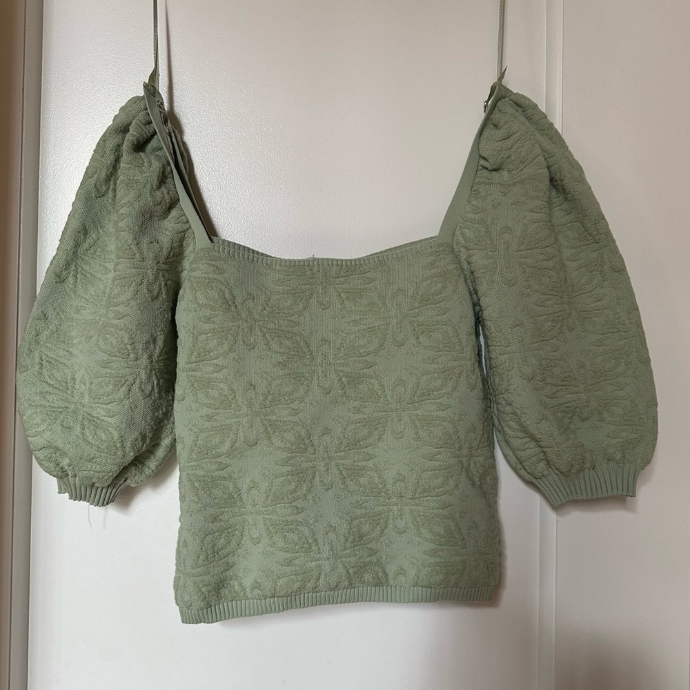 Zara Green Sweater Knit Top